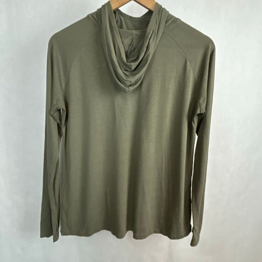 Free Fly Apparel Olive Green Long Sleeve Hooded Tee - Picture 4 of 9